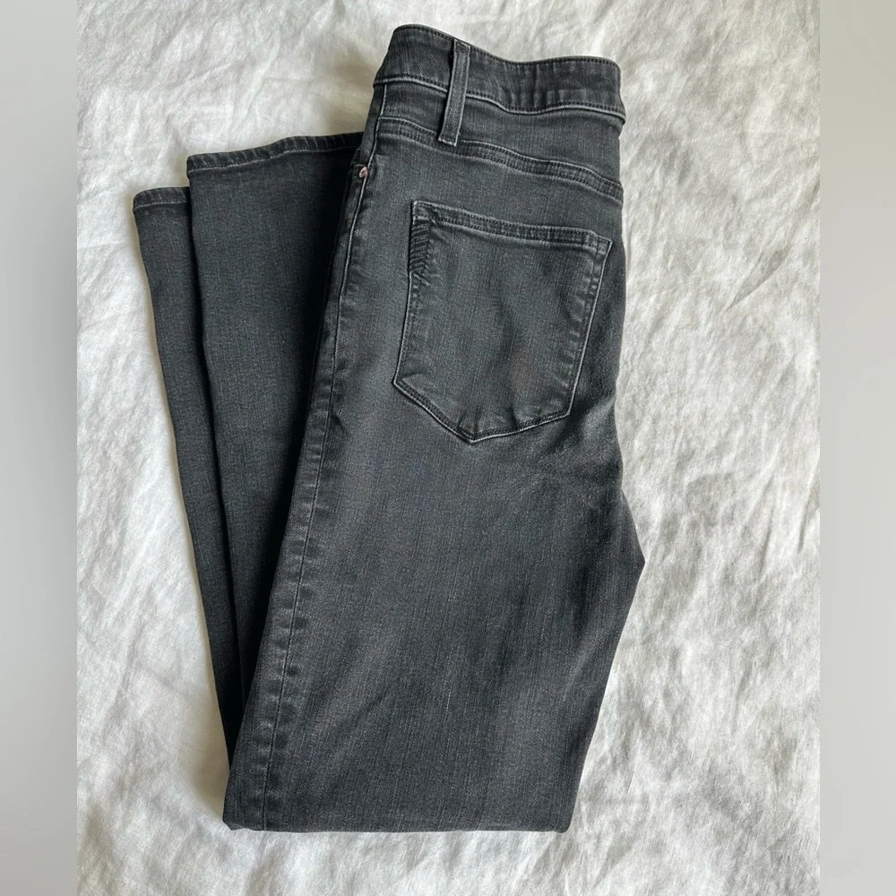 Paige High Rise Straight Ankle Jeans Black Stretch Denim Size 27 - Picture 4 of 12